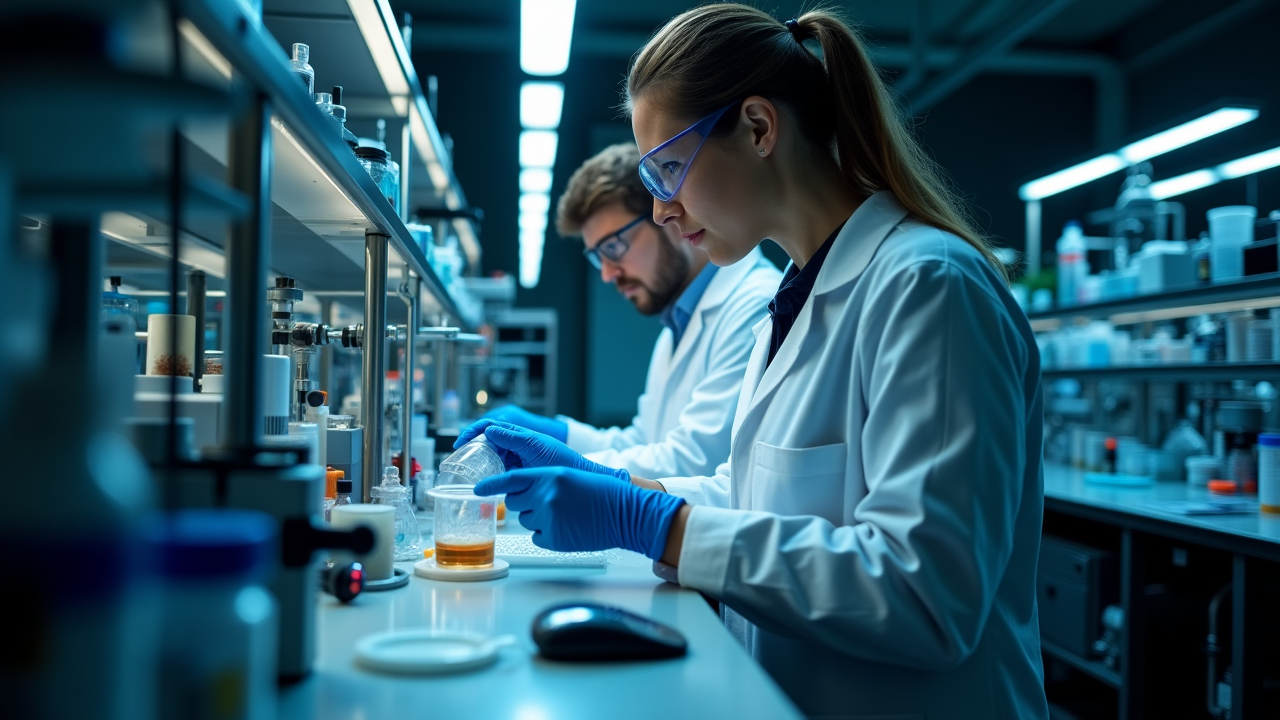 Laboratorio de investigación petrolera moderno